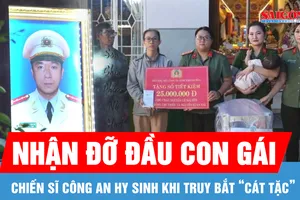 Nhận đỡ đầu con gái chiến sĩ công an hy sinh khi truy bắt “cát tặc”