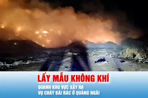 Podcast bản tin tối 16-5: Lấy mẫu không khí xung quanh khu vực xảy ra vụ cháy bãi rác ở Quảng Ngãi