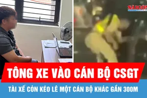 Tài xế tông xe vào cán bộ CSGT và kéo lê một cán bộ khác gần 300m