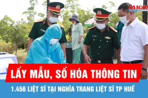 Lấy mẫu, số hóa thông tin 1.456 liệt sĩ tại Nghĩa trang Liệt sĩ TP Huế