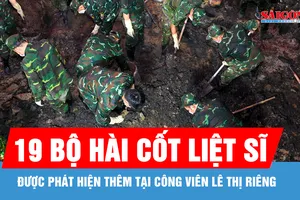 Phát hiện thêm 19 bộ hài cốt liệt sĩ tại Công viên Lê Thị Riêng