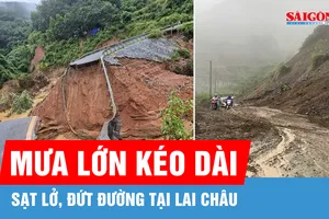 Mưa lớn kéo dài gây sạt lở, đứt đường tại Lai Châu