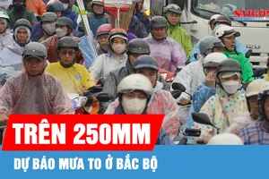 Bắc bộ: Dự báo tiếp tục có mưa to, có nơi trên 250mm