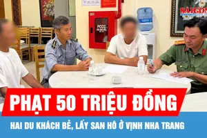 Phạt 50 triệu đồng với hai du khách bẻ, lấy san hô ở vịnh Nha Trang