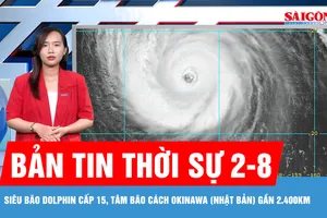 Bản tin thời sự 2-8: Siêu bão Dolphin cấp 15, tâm bão cách Okinawa (Nhật Bản) gần 2.400km