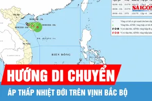 Áp thấp nhiệt đới trên vịnh Bắc bộ, ít có khả năng mạnh lên thành bão