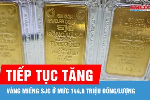 Sáng 17-8, giá vàng tiếp tục tăng