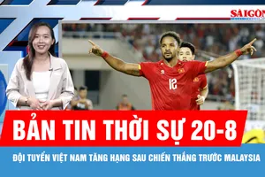 Bản tin thời sự ngày 20-8: Đội tuyển Việt Nam tăng 1 bậc trên bảng xếp hạng FIFA