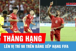 Đội tuyển Việt Nam lên hạng 98 thế giới