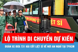 Dự kiến lộ trình đoàn xe đưa 731 hài cốt liệt sĩ về nơi an nghỉ tại TPHCM
