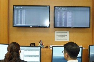 Investors during a trading session on the HCM Stock Exchange. (Photo: VNA)