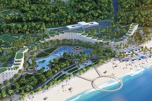 An overview of FLC Luxury Hotel ​Quy Nhon in ​Binh Dinh province - one of the projects for which FLC Faros Construction Corporation (ROS) is the main contractor. (Photo: FLC)