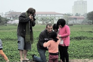 Former French Ambassador to Vietnam Jean Noel Poirier and his brother Henri Luis Poirier are filming the documentary. 