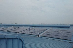 The first rooftop solar power system at the New Port-Song Than Inland Clearance Deport in Binh Duong province. (Photo: SolarBK)