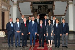 Leaders of HCM City and the US delegation from Los Angeles pose for a group photo (Photo: VNA)