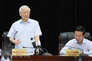 CPVCC General Secretary Nguyen Phu Trong speaks at the working session (Source: VNA)