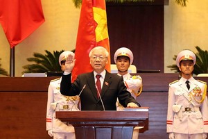 Nguyen Phu Trong, General Secretary of the Communist Party of Vietnam and the new President at the swearing-in ceremony (Photo: VNA)
