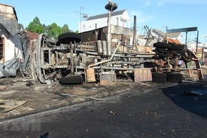 At the scene of the accident (Photo: VNA)