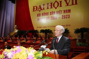 Party General Secretary and President Nguyen Phu Trong addresses the seventh congress of the Vietnam Farmers’ Union (Photo: VNA)