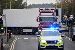 The scene where a container with 39 victims found dead inside (Photo: AFP/VNA)