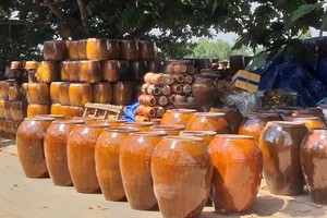 Pottery products in the street