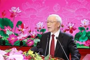 Party General Secretary and President Nguyen Phu Trong speaks at the 11th Party Congress of the Vietnam People’s Army (Photo: VNA)
