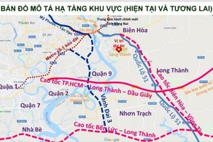 A map showing the Bien Hoa-Vung Tau expressway project 