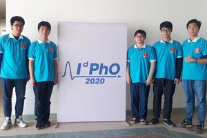 Members of the Vietnamese team at the International distributed Physics Olympiad - IdPhO 2020