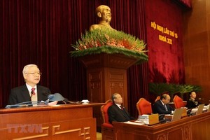 Party General Secretary and President Nguyen Phu Trong speaks at the 15th  plenum of the 12th Party Central Committee (Photo: VNA)