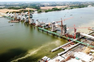 Workers have finished 75 per cent of the workload. (Photo: SGGP)