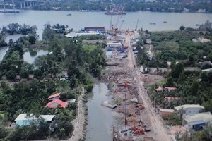 The construction of the My Thuan Bridge 2 has been kicked off in last August. (Photo: SGGP)