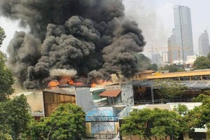 Smoke coming from the fireplace