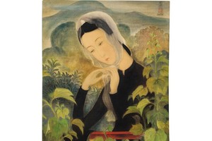 The “Jeune femme Attachant son Foulard” (Young Lady Tying Her Scarf) by Le Pho