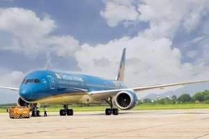 A plane of national flag carrier Vietnam Airlines (Photo: VietnamPlus)