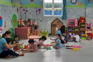 ​An in-person learning class in a kindergarten in District 3