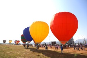 Colorful hot air balloons