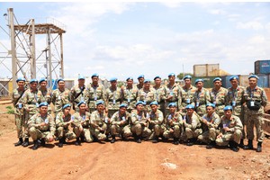The first group of Vietnam's Engineering Unit Rotation 1 arrived at the UN Interim Security Force for Abyei (UNISFA). (Photo: SGGP)