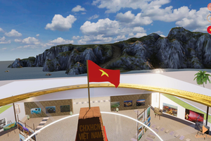 The "To quoc ben bo song" exhibition showcases 121 photos. 