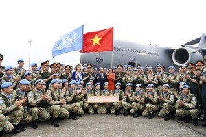 Vietnamese officers before departing for UN peacekeeping mission (Photo: SGGP)