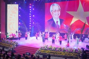 An art performance at the ceremony (Photo: SGGP)