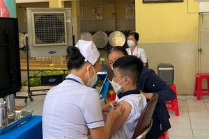 A student gets vaccinated against Covid-19. Children under 12 years old have lower antibodies than other groups due to low vaccine coverage. (Photo: VNA)