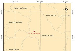 Map of the epicentre of a magnitude 3.6 earthquake occurs in the Central Highlands province of Kon Tum on July 19. (Photo: igp-vast.vn)