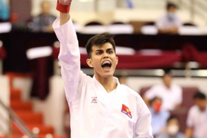 Do Thanh Nhan defeated the Republic of Korea’s Baek Junhyeok 9-3 in the third-placed playoff of the men's 84kg category. (Photo: Sports Administration of Vietnam)