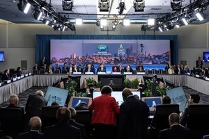 At the 34th APEC Ministerial Meeting (AMM) in San Francisco, the US, on November 14. (Photo: AFP)