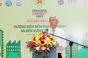 Vice Chairman of the HCMC People’s Committee Vo Van Hoan speaks at the opening ceremony of the Mekong Connect 2023 Forum in the city on November 15. (Photo: VNA)