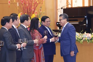 Prime Minister Pham Minh Chinh and his spouse host a banquet for the diplomatic corps in Vietnam on January 24 on the occasion of the Lunar New Year (Tet) Festival. (Photo: SGGP)