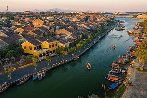 An aerial view of the ancient city of Hoi An (Photo: baoquangnam.vn)