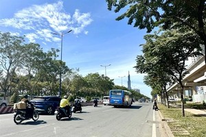 A section of Vo Nguyen Giap street in HCM City’s Thu Duc city. (Photo: VNS)