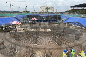 Sewage pumping stations in the Nhieu Loc-Thi Nghe wastewater treatment plant (Photo: SGGP)