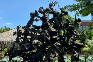 Collection of largest driftwood statues in An Giang